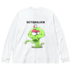 chiplizardのおとぼけタコ型宇宙人オクトパリアン ビッグシルエットロングスリーブTシャツ