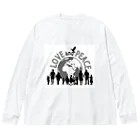 insparation｡   --- ｲﾝｽﾋﾟﾚｰｼｮﾝ｡のLOVE and PEACE Big Long Sleeve T-Shirt