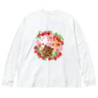 ゆるかわグラデーション＠NonnoDesignLaboのイチゴがいっぱい Big Long Sleeve T-Shirt