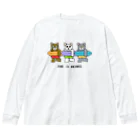 ぺんぎん24のTHE 3 BEARS(サーフィン) ビッグシルエットロングスリーブTシャツ