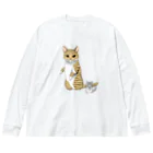 縁-yukari-の猫とチンチラ ビッグシルエットロングスリーブTシャツ