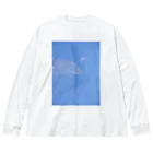 YURURIのくらげblue ビッグシルエットロングスリーブTシャツ