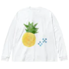 ハロー! オキナワのパイナップル　水彩　文字なし　pineapple no text Big Long Sleeve T-Shirt