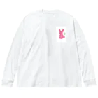 そらもようのイニシャルK ピンクうさぎ 後ろ姿🐰 Big Long Sleeve T-Shirt