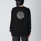 Y's Ink Works Official Shop at suzuriのRising sun Crow (White Print) Big Long Sleeve T-Shirt