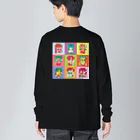 ItsukiのグッズやさんのTIE DYE PIXCEL FACE 루즈핏 롱 슬리브 티셔츠