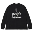 たつおと海子 公式ショップのSeasideKitchen（シンプル_ホワイト） Big Long Sleeve T-Shirt