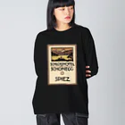 YS VINTAGE WORKSのスイス・ベルン州シュピーツのシャトーホテルの古い広告 Big Long Sleeve T-Shirt