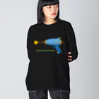 Teal Blue CoffeeのShoot the ray gun! ビッグシルエットロングスリーブTシャツ