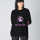 あみKENのSave the cats 2 ビッグシルエットロングスリーブTシャツ