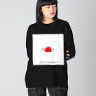 BUNBUN +のJava sparrow　顔だけシリーズ ビッグシルエットロングスリーブTシャツ