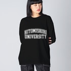 SCC DESIGN WORKSの人見知りユニバーシティ 白文字 Big Long Sleeve T-Shirt