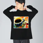 kazeou（風王）のCOFFEE and CAKE(アプリ加工) ビッグシルエットロングスリーブTシャツ