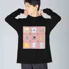 Teal Blue CoffeeのTealBlueItems _Cube PINK Ver. ビッグシルエットロングスリーブTシャツ