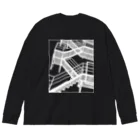 シマシマさぼてんの非常階段（WHITE） Big Long Sleeve T-Shirt