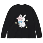 binkycraft.のうさぎキャンディ（いちご） ビッグシルエットロングスリーブTシャツ