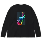 ナグラクラブ デザインのくさりレインボー4　sma Big Long Sleeve T-Shirt