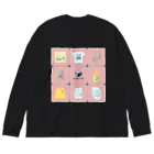 Teal Blue CoffeeのTealBlueItems _Cube PINK Ver. ビッグシルエットロングスリーブTシャツ