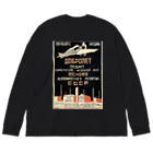 YS VINTAGE WORKSのソ連（ソビエト）　飛行機　黒 ビッグシルエットロングスリーブTシャツ