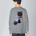 小鳥と映画館のkanpai メインクーン  (イラスト) Big Long Sleeve T-Shirt