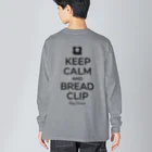 kg_shopの[☆両面] KEEP CALM AND BREAD CLIP [ブラック]  ビッグシルエットロングスリーブTシャツ