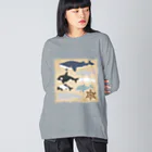 すずきいときちのクジライルカ図鑑 ビッグシルエットロングスリーブTシャツ