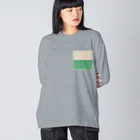 リューカデンドロンのクリーム&グリーン Big Long Sleeve T-Shirt