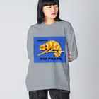 YS VINTAGE WORKSのチェコ・プラハ動物園　カメレオン ビッグシルエットロングスリーブTシャツ