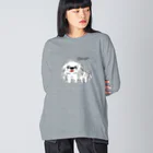 CHOSANAの笑うペキニーズ(白) Big Long Sleeve T-Shirt