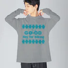 キッズモード某のチャリロゴアーガイル(mint) Big Long Sleeve T-Shirt