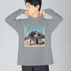 cocomane.artのビーチサイドハウス ビッグシルエットロングスリーブTシャツ