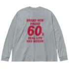 キッズモード某のROUND60 / 還暦＆アラ還を軽やかにすごすロゴ ビッグシルエットロングスリーブTシャツ