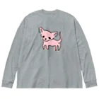 akane_art（茜音工房）のゆるチワワ（ピンク） Big Long Sleeve T-Shirt