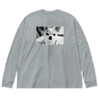 akane_art（茜音工房）のモノクロチワワ（おすまし） Big Long Sleeve T-Shirt