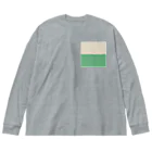 リューカデンドロンのクリーム&グリーン ビッグシルエットロングスリーブTシャツ