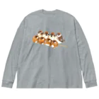 Ralriruのスズメとみたらし団子（いきもの×たべものシリーズ） ビッグシルエットロングスリーブTシャツ
