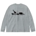 あおぞらのアニマルズ_BLACK Big Long Sleeve T-Shirt