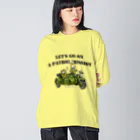 BeachBunnyのうさぎとねこ　パトロール任務へGO　A1 ビッグシルエットロングスリーブTシャツ