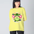 kazeou（風王）のおとぼけ辰年(文字あり) ビッグシルエットロングスリーブTシャツ