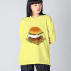 BARE FEET/猫田博人のアザラシバーガー ビッグシルエットロングスリーブTシャツ
