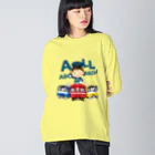 Train Kids! SOUVENIR SHOPの出発進行( All aboard ) ! ビッグシルエットロングスリーブTシャツ