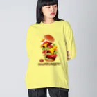 Train Kids! SOUVENIR SHOPのデカ盛りハンバーガー ! ビッグシルエットロングスリーブTシャツ