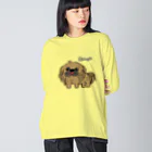 CHOSANAの笑うペキニーズ(茶) Big Long Sleeve T-Shirt