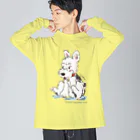 obosa_DENS/SABEAR_shop ＠SUZURIの立ち耳ワイヤーFOX_ウェア ビッグシルエットロングスリーブTシャツ