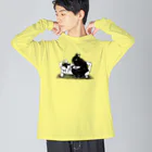 nonaの森の兎と里の猫 ビッグシルエットロングスリーブTシャツ