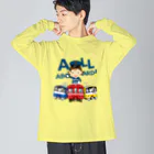 Train Kids! SOUVENIR SHOPの出発進行( All aboard ) ! ビッグシルエットロングスリーブTシャツ