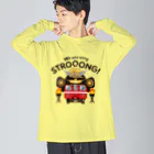 Train Kids! SOUVENIR SHOPの赤い電車 「 武士 ( もののふ ) 」 ビッグシルエットロングスリーブTシャツ