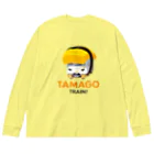 Train Kids! SOUVENIR SHOPのお寿司電車「 たまご 」 ビッグシルエットロングスリーブTシャツ