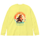 Yaya-rrのクマメール便 Big Long Sleeve T-Shirt