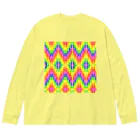 ✨🌈✨ユラクラカン🇯🇵 ✨🌈✨のエスニックレインボー ビッグシルエットロングスリーブTシャツ